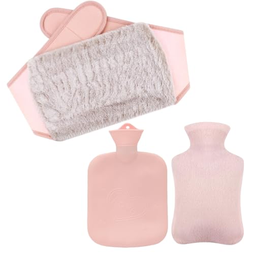 HANNEA Hot Water Bag with Plush Cover and Waist Wrap Belt Refillable Hot Water Bag Anti-leakage PVC Hot Water Bag Period Pain Relief Hot Water Bag, Relieve Cramp Relief, Back Pain HANNEA Hot Water Bag with Plush Cover and Waist Wrap Belt Refillable Hot Water Bag Anti-leakage PVC Hot Water Bag Period Pain Relief Hot Water Bag, Relieve Cramp Relief, Back Pain